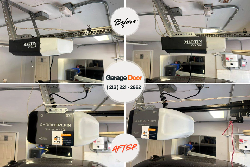 Before and after: garage door repair Queensland, MD